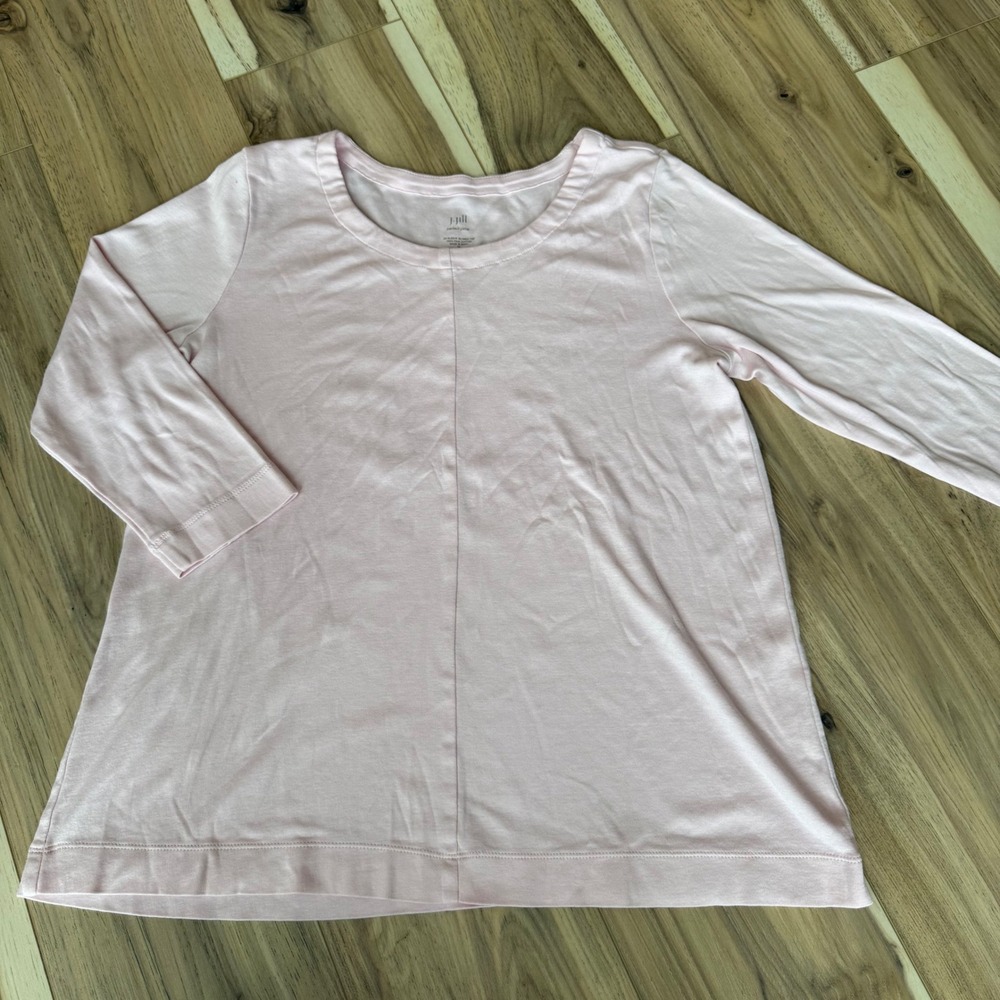 JJill lot  Pink Perfect Pima 3/4 Sleeve Seamed Tee M & Teal  Tunic M Pima Cotton - Picture 4 of 11